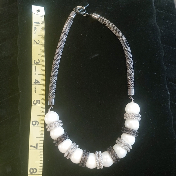 Erica Zap Jewelry Erica Zap Mesh And Pearl Necklace Poshmark